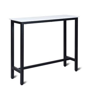 Costway High Bar Table Metal Frame Dining Table Cafe Kitchen White