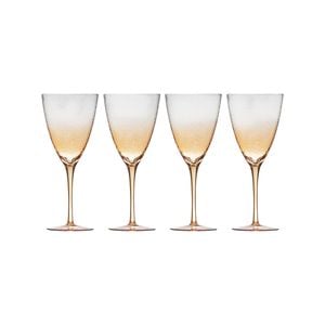 4pc Ladelle Dimpled Sunset Wine Drink/beverage Glass 420ml Set