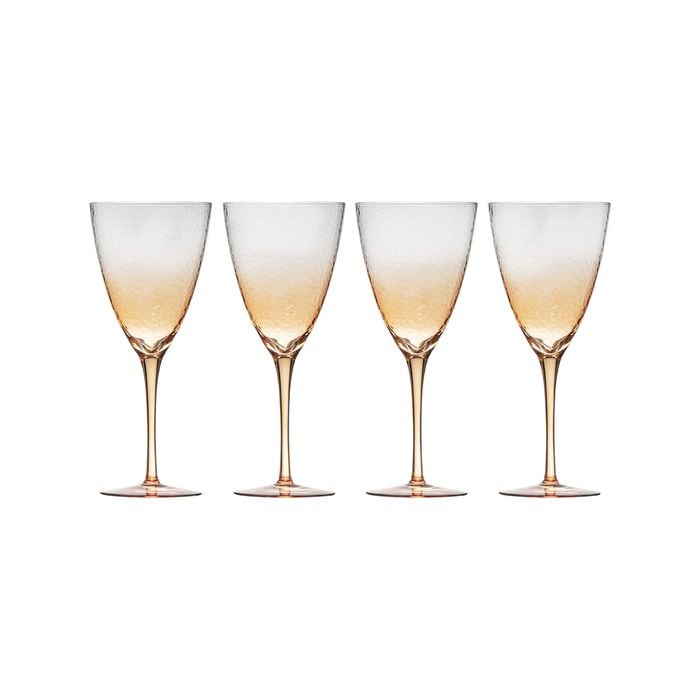 4pc Ladelle Dimpled Sunset Wine Drink/beverage Glass 420ml Set