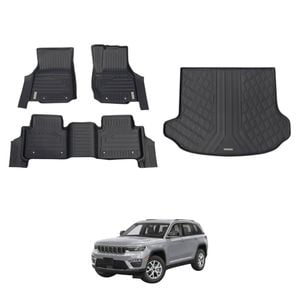 AUSGO Floor Mats & Boot Liner Set for Jeep Grand Cherokee WL Series 5-Seat 2022-Onwards Car Floor Liners Cargo Mat