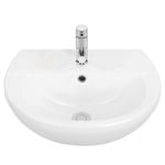 Stylus 450mm White Venecia Wall Basin With 1 Tap Hole
