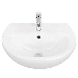 Stylus 450mm White Venecia Wall Basin With 1 Tap Hole