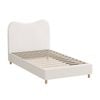 Oikiture Boucle Bed Frame White-Single