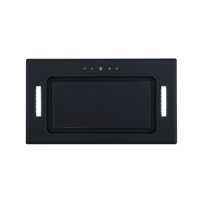Parmco 520mm Black Glass Integrated Turbo Pak Plus Rangehood