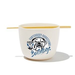 Nrl Noodle Bowl With Chopsticks - Canterbury Bulldogs - Ceramic - 490ml Capacity
