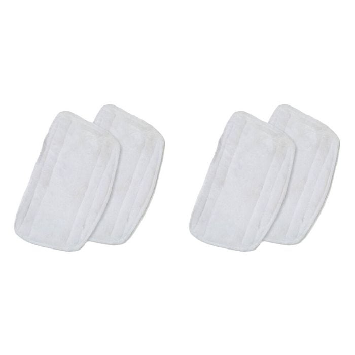 2x 2pc CleanUp i-Vac Steamy Wonder Mop Pads for Efficient Floor Cleaning White