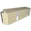 Build-a-Shed 1.5 x 6 x 2m Dual Sliding Side Door Skillion Shed - Cream