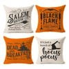 Catzon 4 Pcs Scary Throw Pillow Covers Linen Cushion Case for Decor 45X45cm