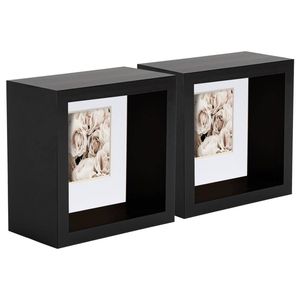 Nicola Spring 5 Piece 4 X 4 3d Shadow Deep Box Photo Frame Set - Craft Display Picture Frame With 2 X 2 Mount