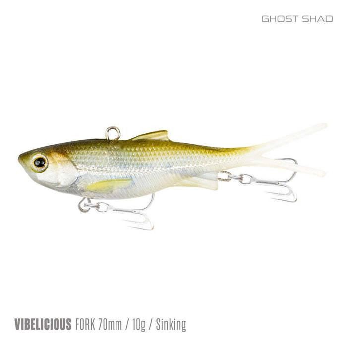 Samaki Vibelicious Fork Tail Vibe 70mm Soft Plastic Fishing Lure Ghost Shad
