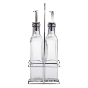 Oil and Vinegar Bottle Set with Stand