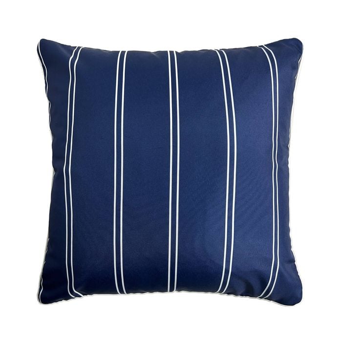 Marquee 45cm Navy Annie Pinstripe Outdoor Cushion