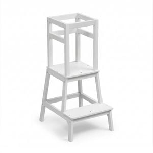 Nubicasa Kitchen Step Stool For 18+ Months, Learning Tower W/ Safety Rail White