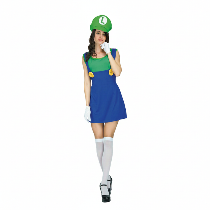 More Than Party Adult Costume Green Plumber Girl Outfit One Size Fit Most Adults