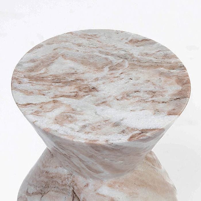 Toffee Vein Solid Marble Side Table