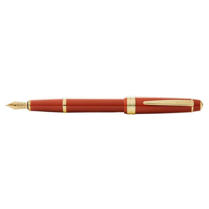 Cross Bailey Light Gloss Fine Fountain Pen Writing Stationery Burnt Orange/gold