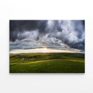 Grassland with Clouds in the Sky  Print 100% Australian Made 75 x 50cm  (Stretched)