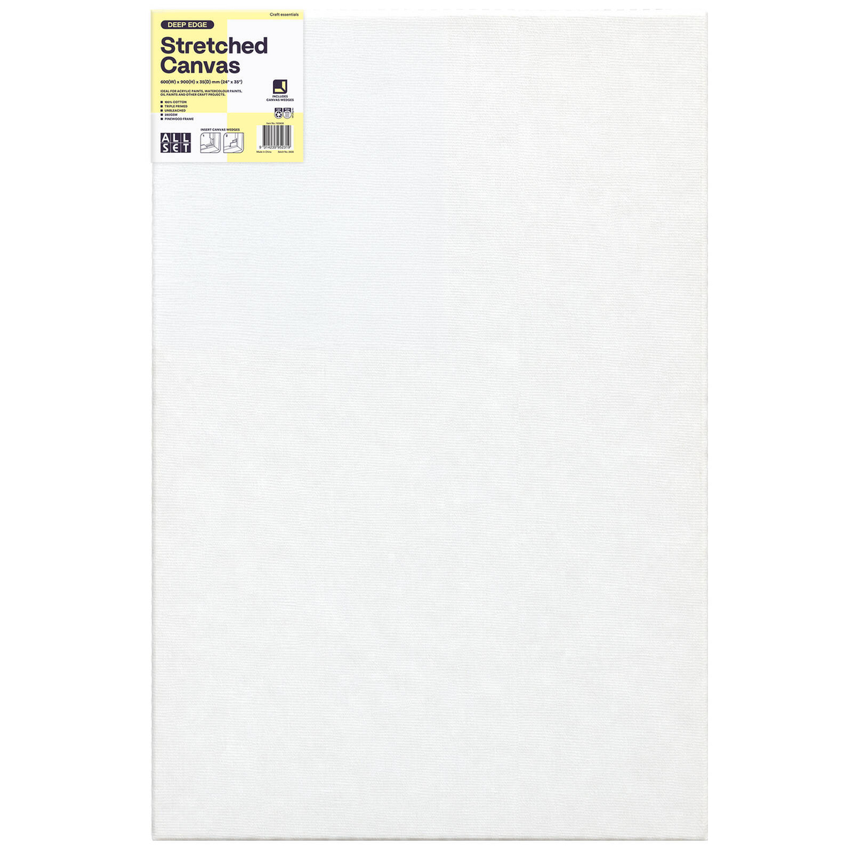 All Set 600 x 900 x 35mm Deep Edge Stretched Canvas - Bunnings Australia