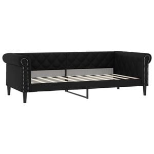 vidaXL Day Bed Single Size 2-in-1 Single Sleeper Sofa Couch Black Faux Leather