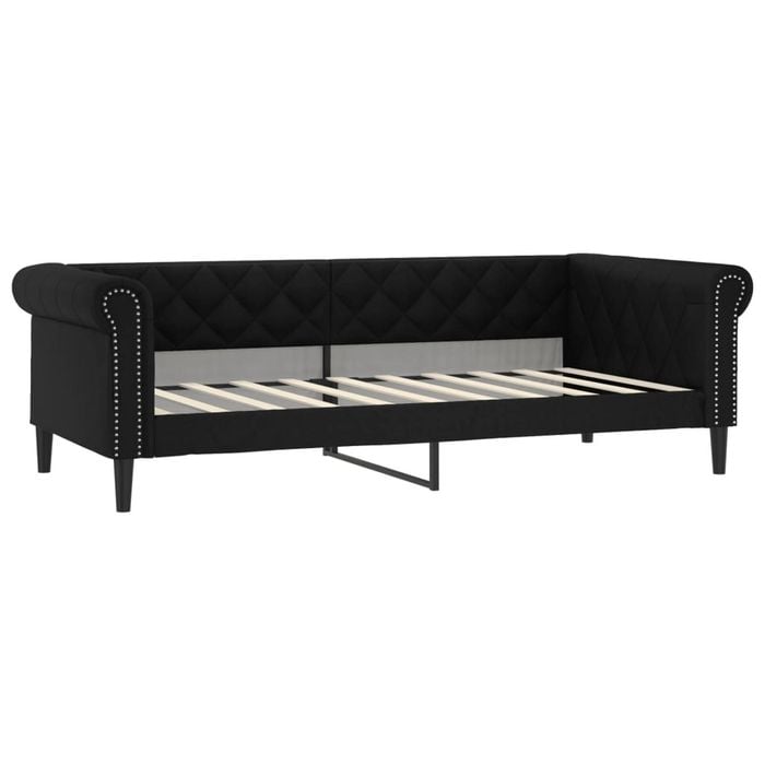 vidaXL Day Bed Single Size 2-in-1 Single Sleeper Sofa Couch Black Faux Leather