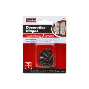 Prestige 35mm Florentine Bronze Decorative Butt Hinges - 2 Pack