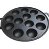 12 Dimple Cast Iron Poffertjes Mini Dutch Pancake Cake Pan with Handles Maker