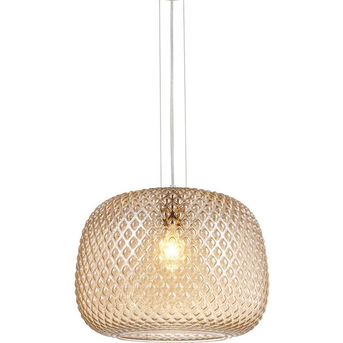CLA Lighting Labu Interior Dome Glass with Segments Pendant Light Amber