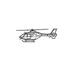 Ignite Laser Eurocopter EC135 T2 - Twin-Engine Light Utility Helicopter Silhouette Metal Wall Art Rustic Metal 15.7 inch - 40 cm