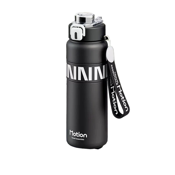 800ML Sports Vacuum Flask with Straw Black