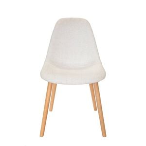 SK Designer Living | Replica Eames DSW Hal Inspired Chair | Fabric & Natural - Texture Ivory