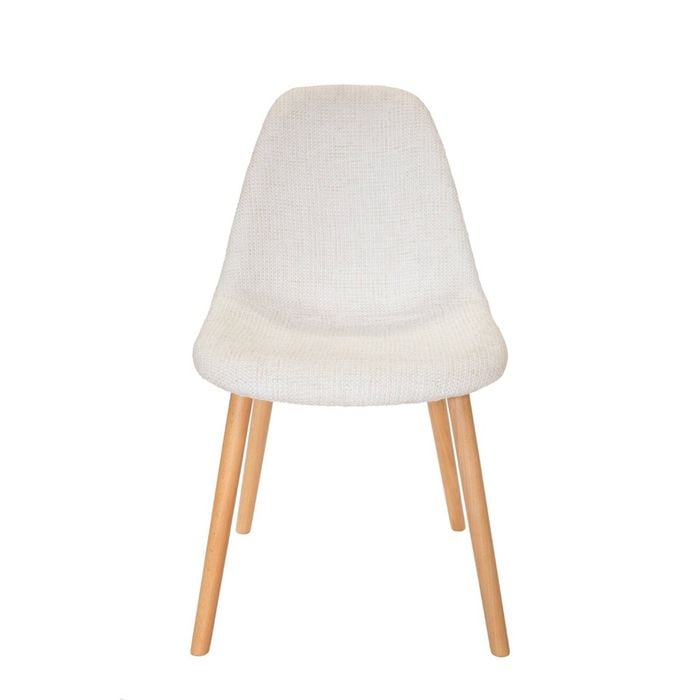 SK Designer Living | Replica Eames DSW Hal Inspired Chair | Fabric & Natural - Texture Ivory