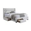 Jacky King Size Bed Frame 4 Storage Drawers Boucle Fabric Ivory Cream
