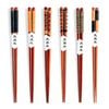 Anygleam Brown 6pairs Wooden Chopsticks Reusable Kitchen Tableware