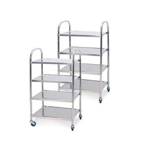 SOGA 2X 4 Tier 860x540x1170 Stainless Steel Food Cart Trolley