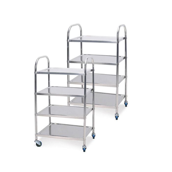 SOGA 2X 4 Tier 860x540x1170 Stainless Steel Food Cart Trolley