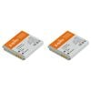 2PK Jupio Li-Ion 3.7V 750mAh Rechargeable Battery For Canon NB-4L Camera