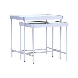 Modern Furniture CAMEO Nest of 2 Tables 48x36cm - Mirror