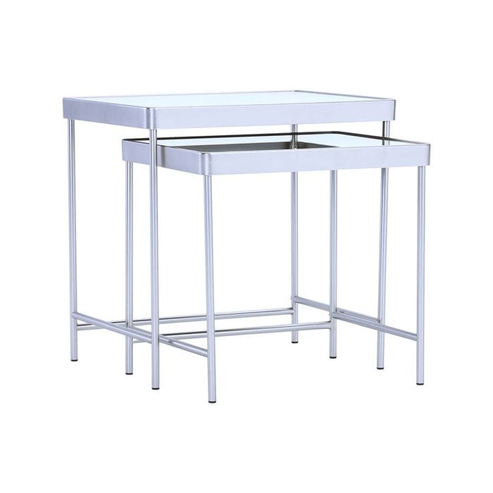Modern Furniture CAMEO Nest of 2 Tables 48x36cm - Mirror