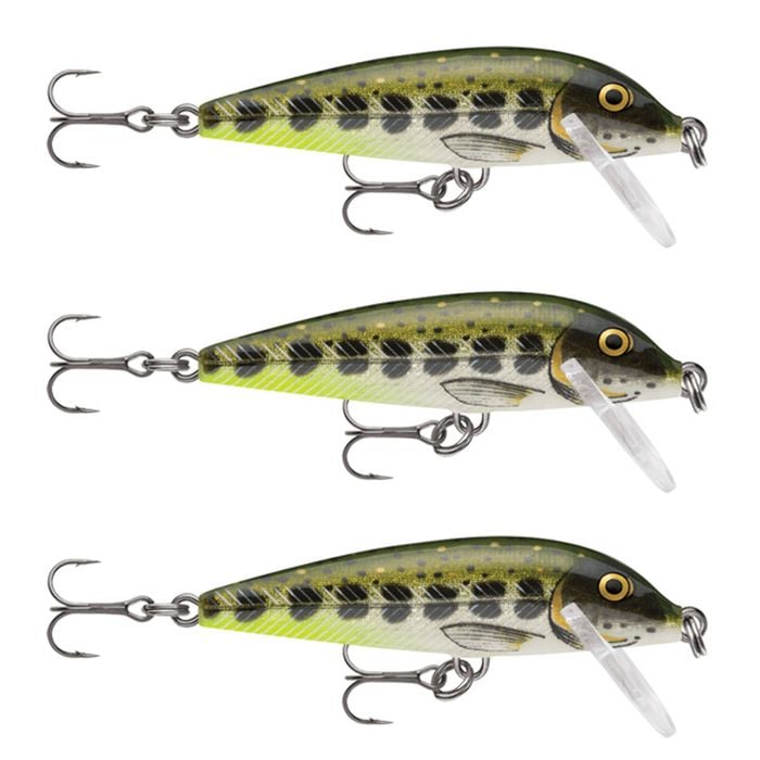 3x Rapala 7cm Countdown Sinking Hardbody Balsa Fishing Lures - OGreen Muddler