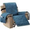 Smarcute 1 Seater Velvet Oversized Recliner Chair Cushion Cover With Non-slip Elastic Straps Peacock Blue