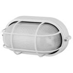 Arlec White Oval Caged Bunker Light
