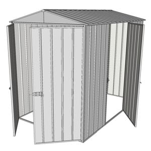 Build-a-Shed 1.5 x 2.3 x 2.3m Single Hinged Side Door Gable Shed - Zinc