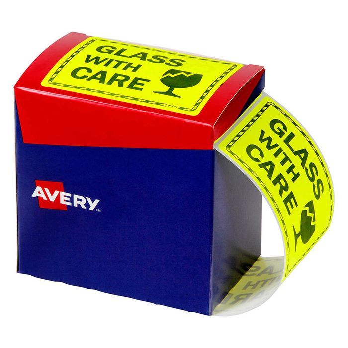 Avery Fluoro Yellow Label 750/Roll (75x100mm) (Glassw/Care)
