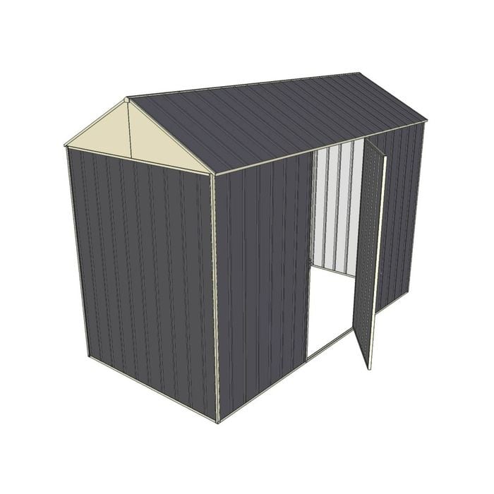 Build-a-Shed 1.5 x 3 x 2.3m Single Hinged Side Door Gable Shed - Grey