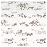 Wallpaper Trader Animals Drawn in Pencil 10 metre Roll