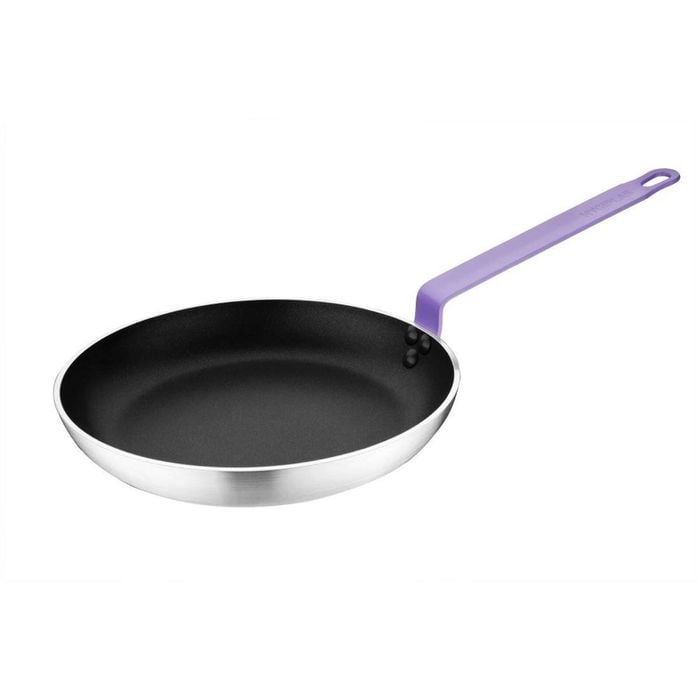 Hygiplas Frying Pan Aluminium Non-stick Teflon Platinum Plus Purple Handle 280x45mm