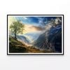 Mountain Range with a Tree  Print 100% Australian Made 90x60cm  (Poster)