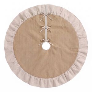 Jingle Jollys 120cm Christmas Tree Skirt Linen Christmas Tree Mat Xmas Decorations Ornaments