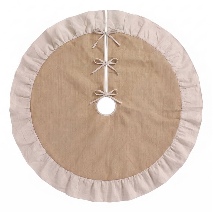 Jingle Jollys 120cm Christmas Tree Skirt Linen Christmas Tree Mat Xmas Decorations Ornaments
