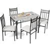 Costway 5pcs Dining Table Chairs Set Marble-like Tabletop Dining Set